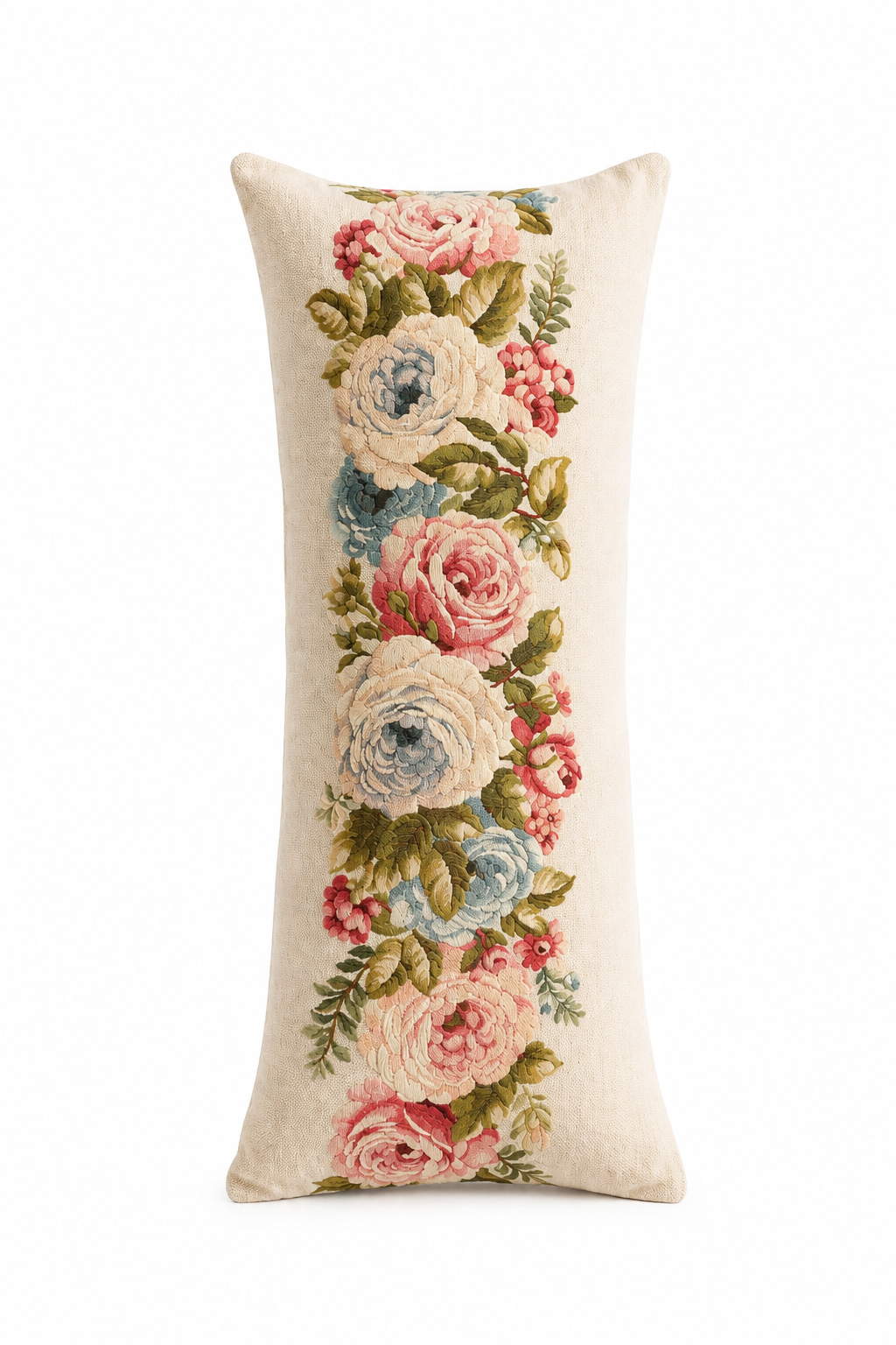 Rosewood Garden Tapestry Cushion – Vintage Floral Decorative Throw Pillow