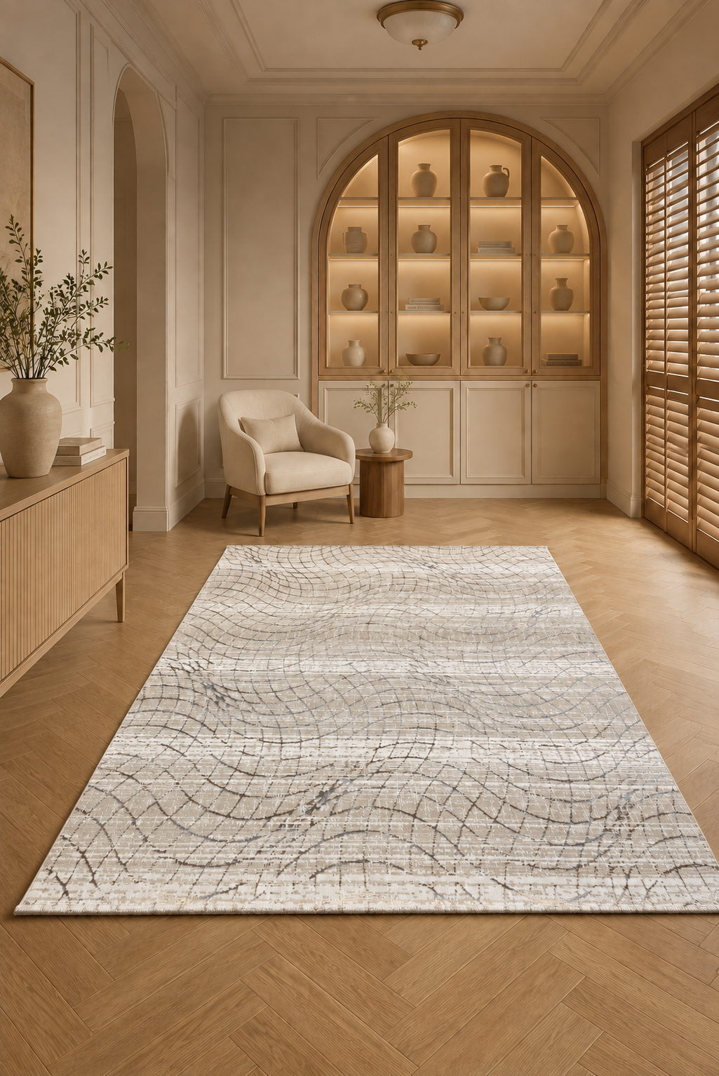 Harir Zumrut 72 Traditional Beige & Brown Carpet – Elegant Vintage Pattern Luxury Area Rug