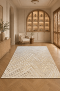 Harir Zumrut 92 “Golden Dune” Modern Luxury Rug – Cream & Gold Abstract Area Carpet