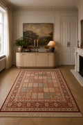 Comtesse Royale Heritage Persian Patchwork Luxury Area Rug – Burgundy, Ivory & Sage Traditional Living Room Carpet
