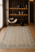 Fresco 73 Ivory Geometric Abstract Carpet – Modern Luxury Beige Rug for Living Room & Bedroom