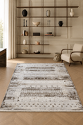 NOVA 27 White Cream Vintage Tribal Pattern Area Rug for Living Room & Bedroom
