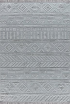 Tapis fin à motifs bohèmes gris Lemans 252A – Tapis polyvalent pour cuisines et espaces de vie modernes