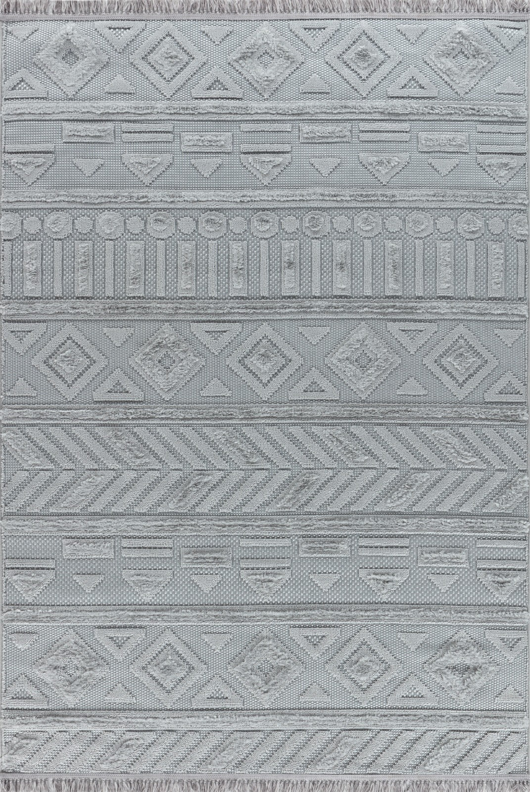 Lemans 252A Grey Boho Patterned Thin Carpet – Versatile Rug for Modern Kitchens & Living Spaces