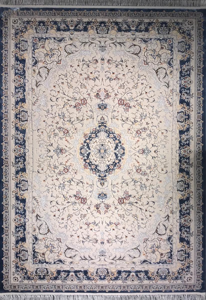 Mashhad “Azure Veil” Classic Carpet – Elegant Blue & Timeless Design