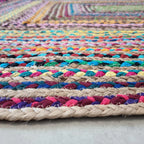 Tapis tressé arc-en-ciel Horizon en jute – IC-17988 | Charme éclectique tissé à la main