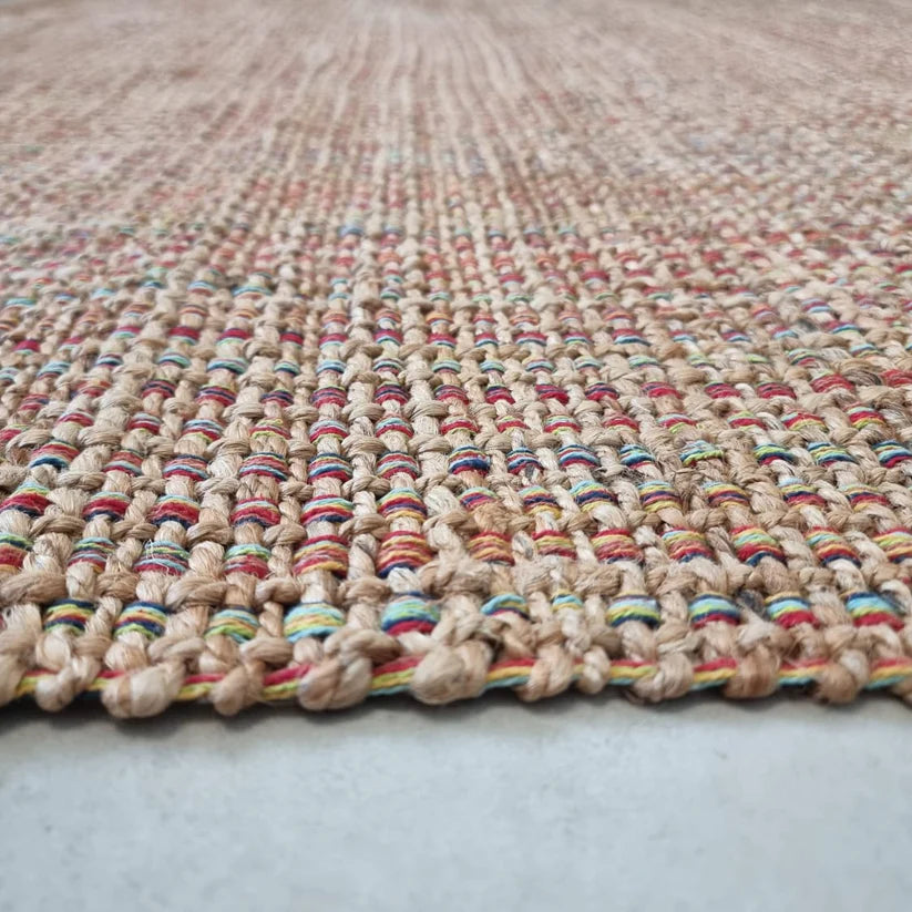 Jute Horizon Rustic Grid Rug – IC-18410 | Handwoven Textured Charm