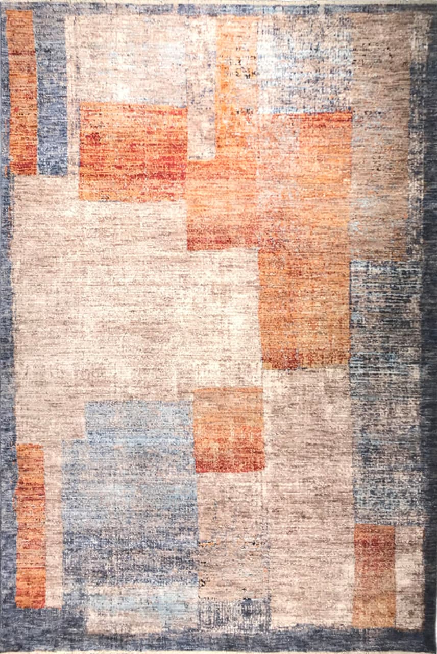 Aqua Blaze Red Modern Geometric Carpet – Bold and Contemporary Statement for Your Space