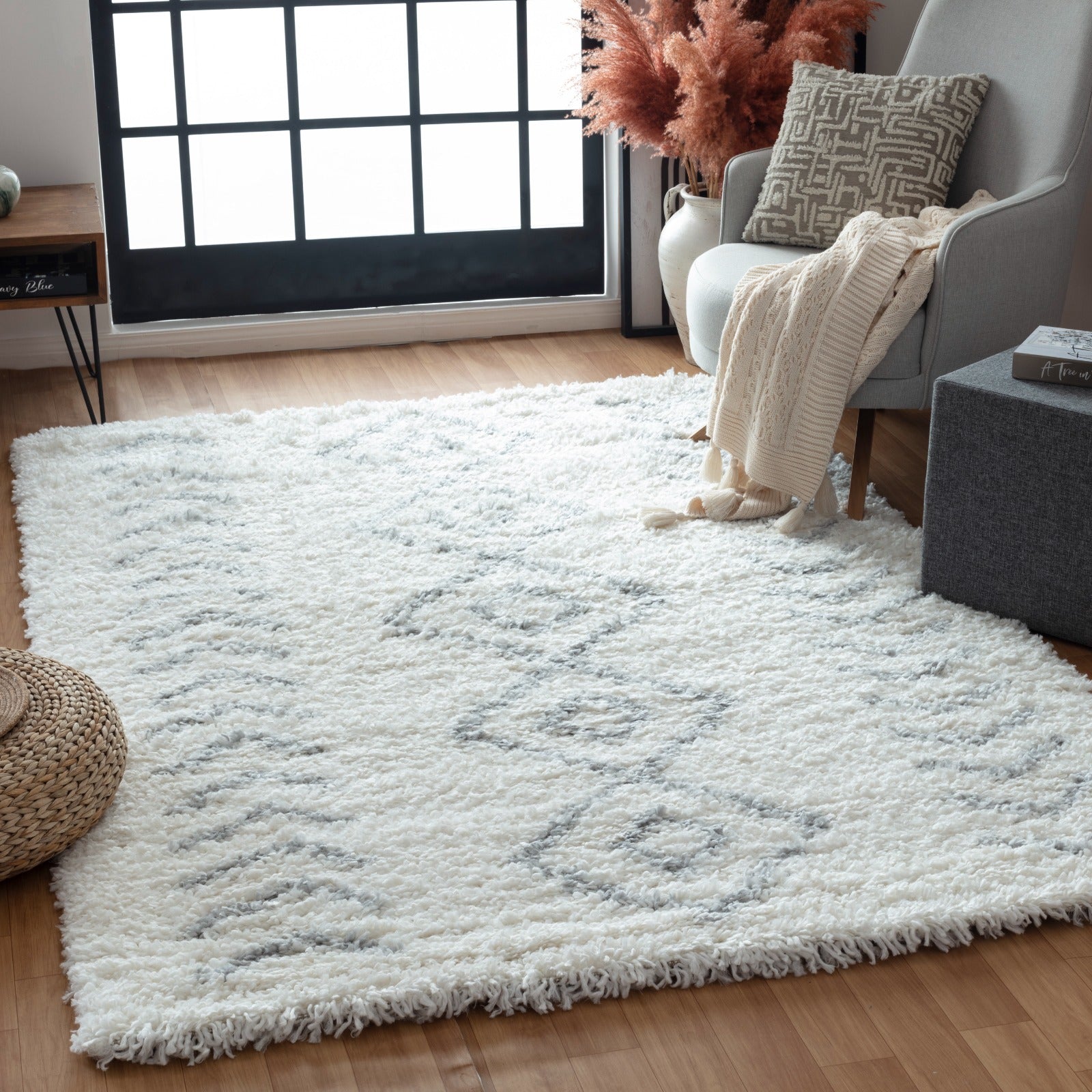 Panama Shaggy 08685A Grey & Cream Carpet – Stylish Contrast with Cozy Texture