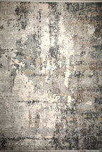 Tapis en soie fine Leon « Éclipse urbaine » – Charme abstrait contemporain