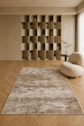 Urbino Sandstone Elegance – Luxury Beige & Taupe Distressed Abstract Modern Carpet