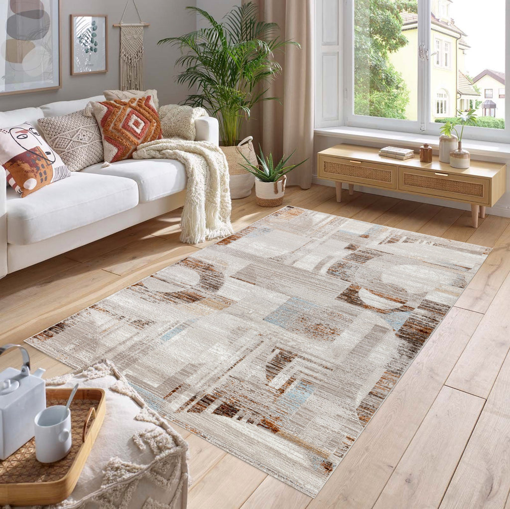 Efes 15 Beige Geometric Carpet – Stylish & Practical for Home Interiors