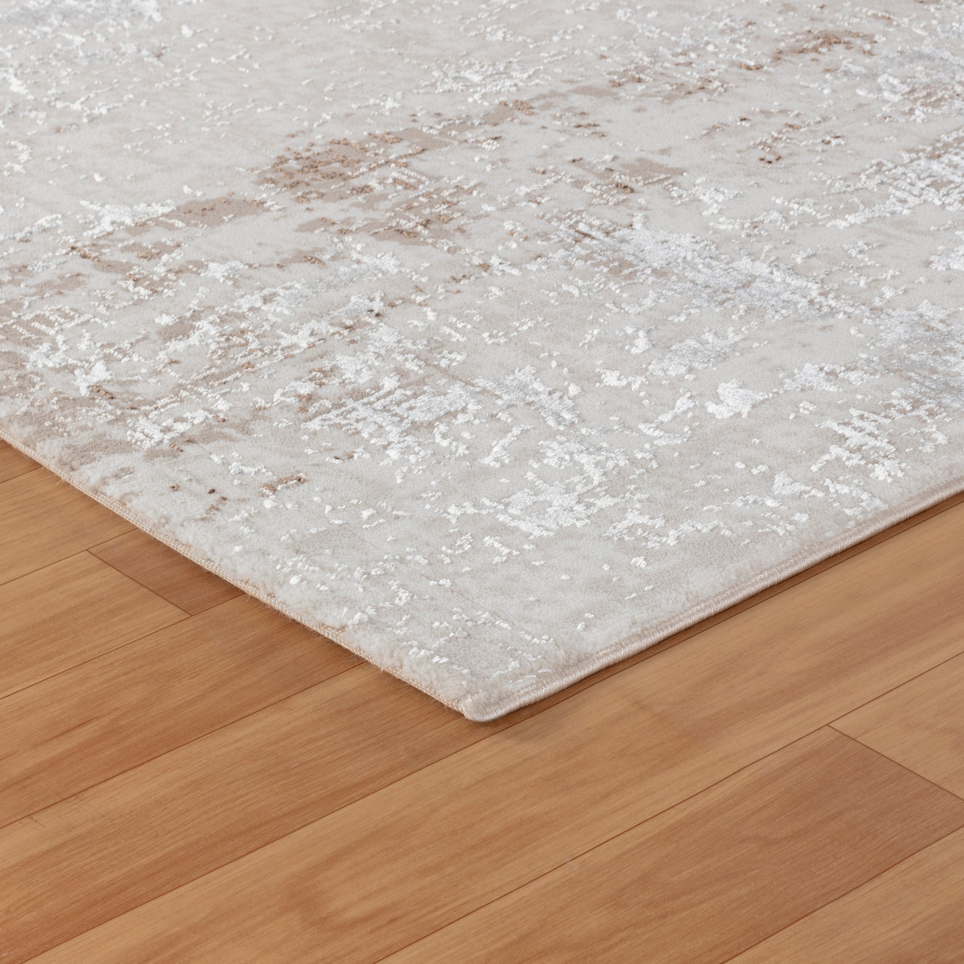 Lagos  I221B Cream Dark Brown Geometric Living Room Carpet