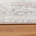 Lagos  I221B Cream Dark Brown Geometric Living Room Carpet