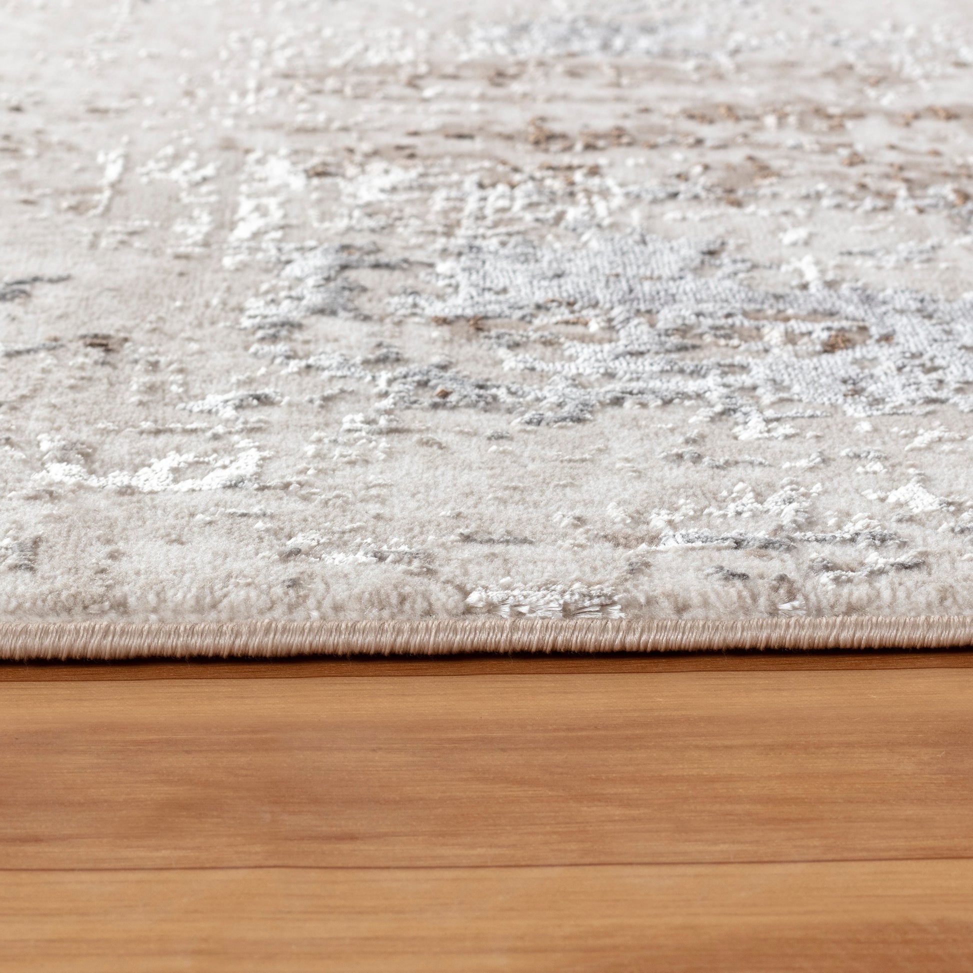 Lagos  I221B Cream Dark Brown Geometric Living Room Carpet