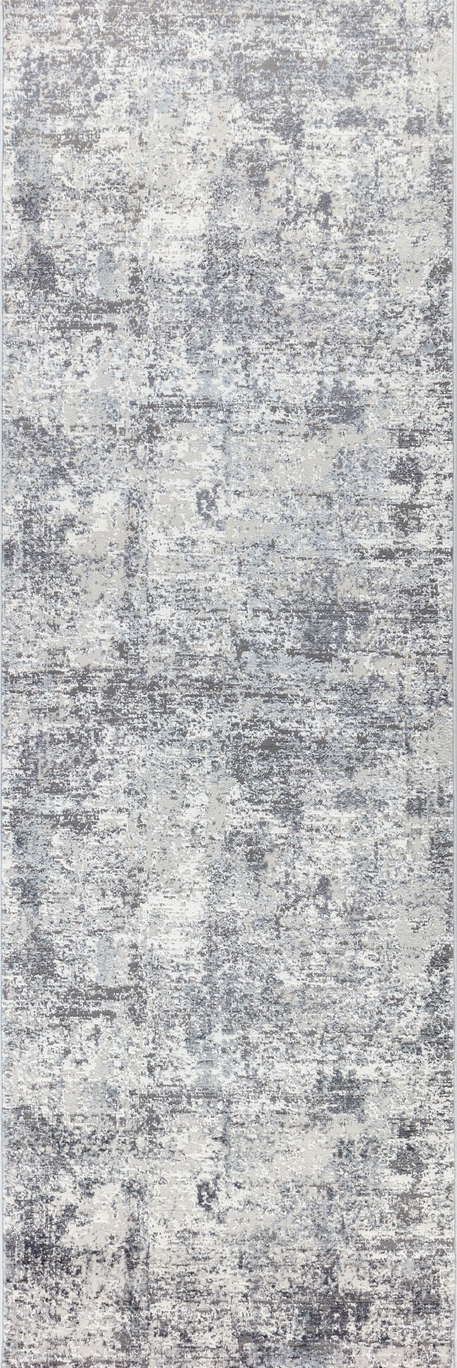 Efes 93 Grey & White Contemporary Runner Rug – Soft Neutral Hallway Carpet
