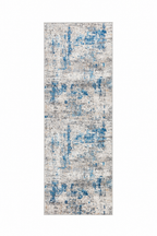 Efes 94 Blue Contemporary Distressed Runner Carpet for Hallway & Entryway