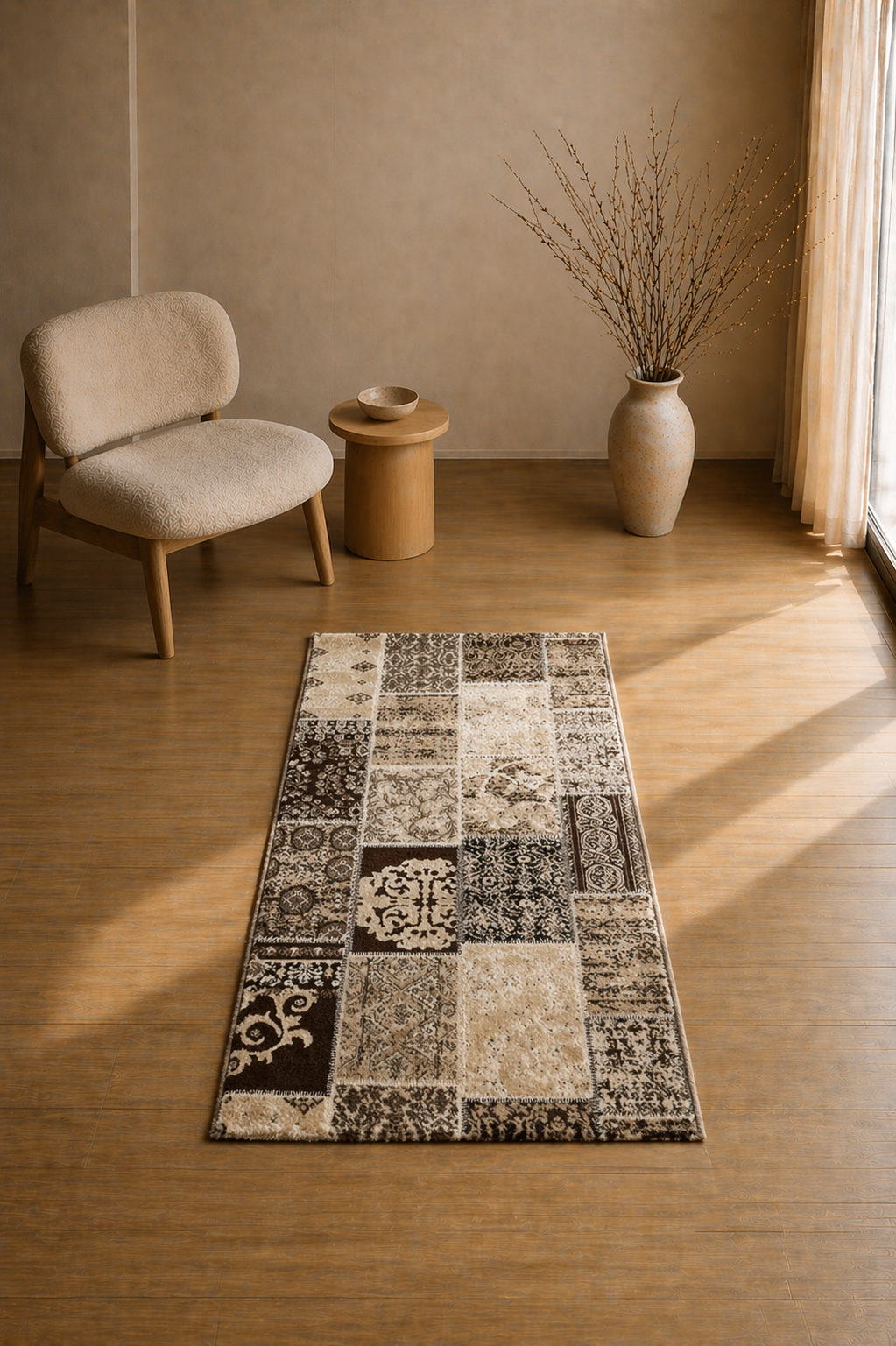 Capital Terra Patchwork Carpet – Brown Geometric Modern Area Rug