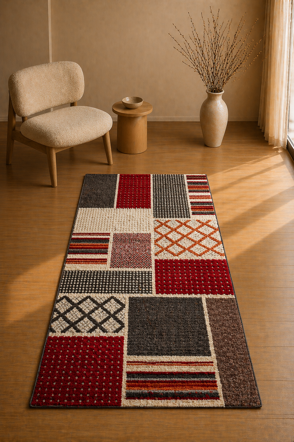 Himalaya Terra Geometric Carpet – Brown Modern Abstract Pattern Rug