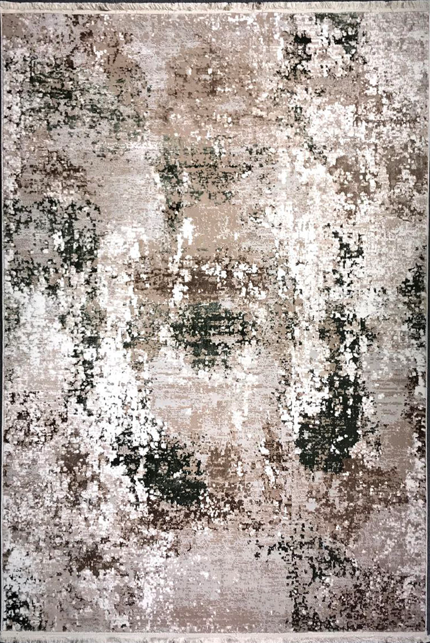 Marble “Forest Whisper” Abstract Carpet – Elegant Beige & Dark Green Blend