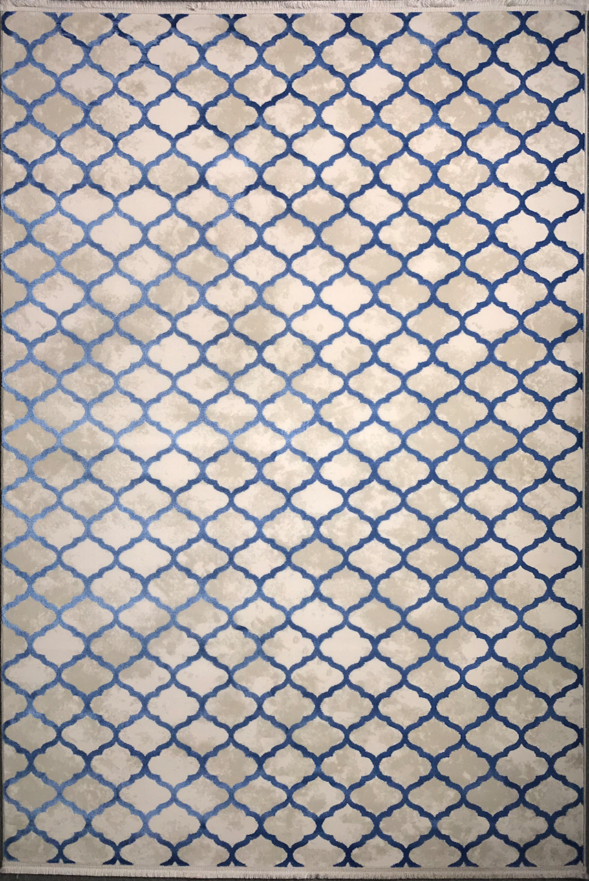 Arus – Blue Elegance on Greige Canvas