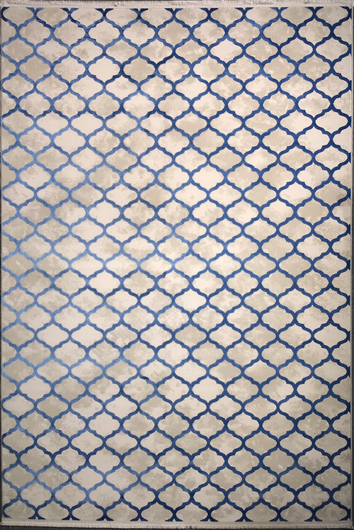 Arus – Blue Elegance on Greige Canvas