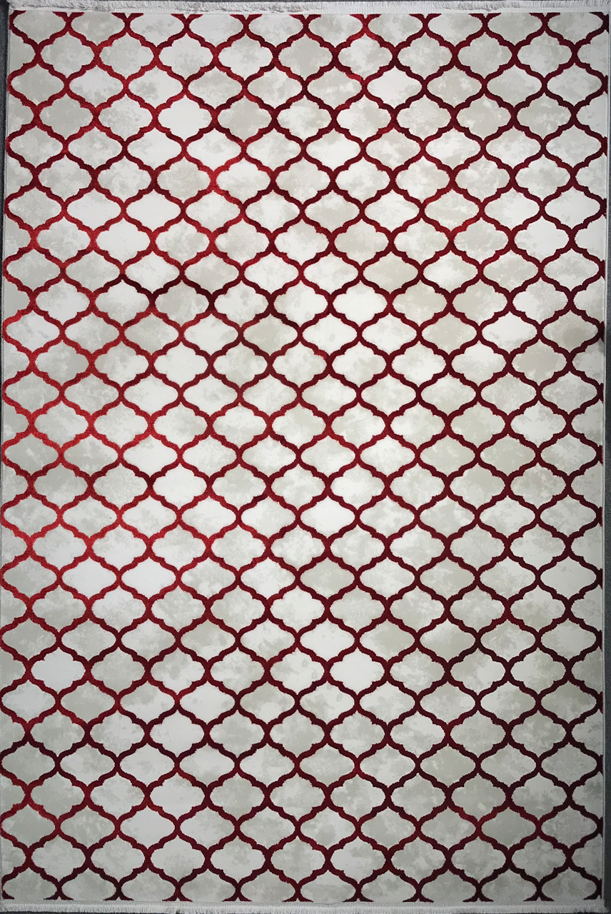 Arus – Red Elegance on Greige Canvas