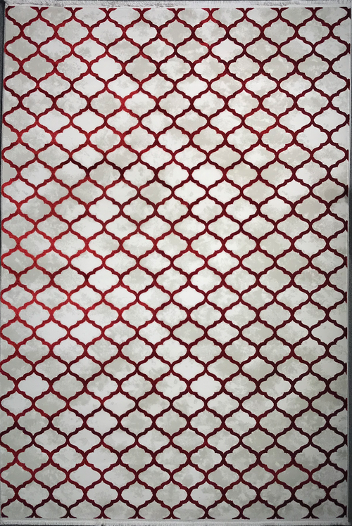 Arus – Red Elegance on Greige Canvas