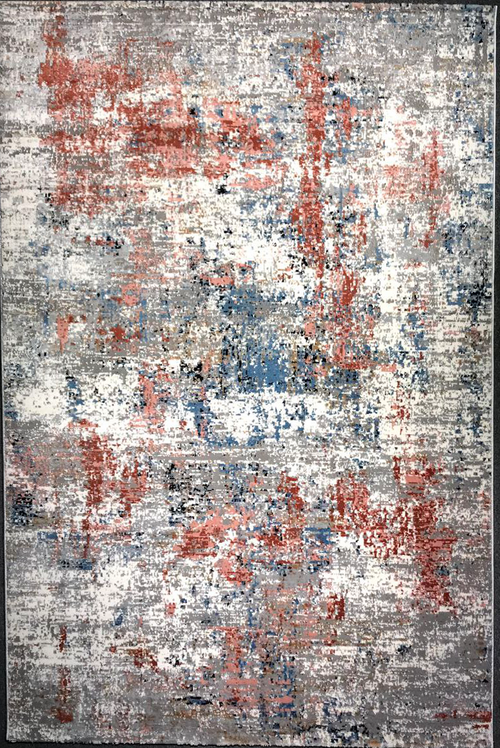 Tapis moderne Efes 94 Saumon et Gris – Élégant pour les intérieurs contemporains