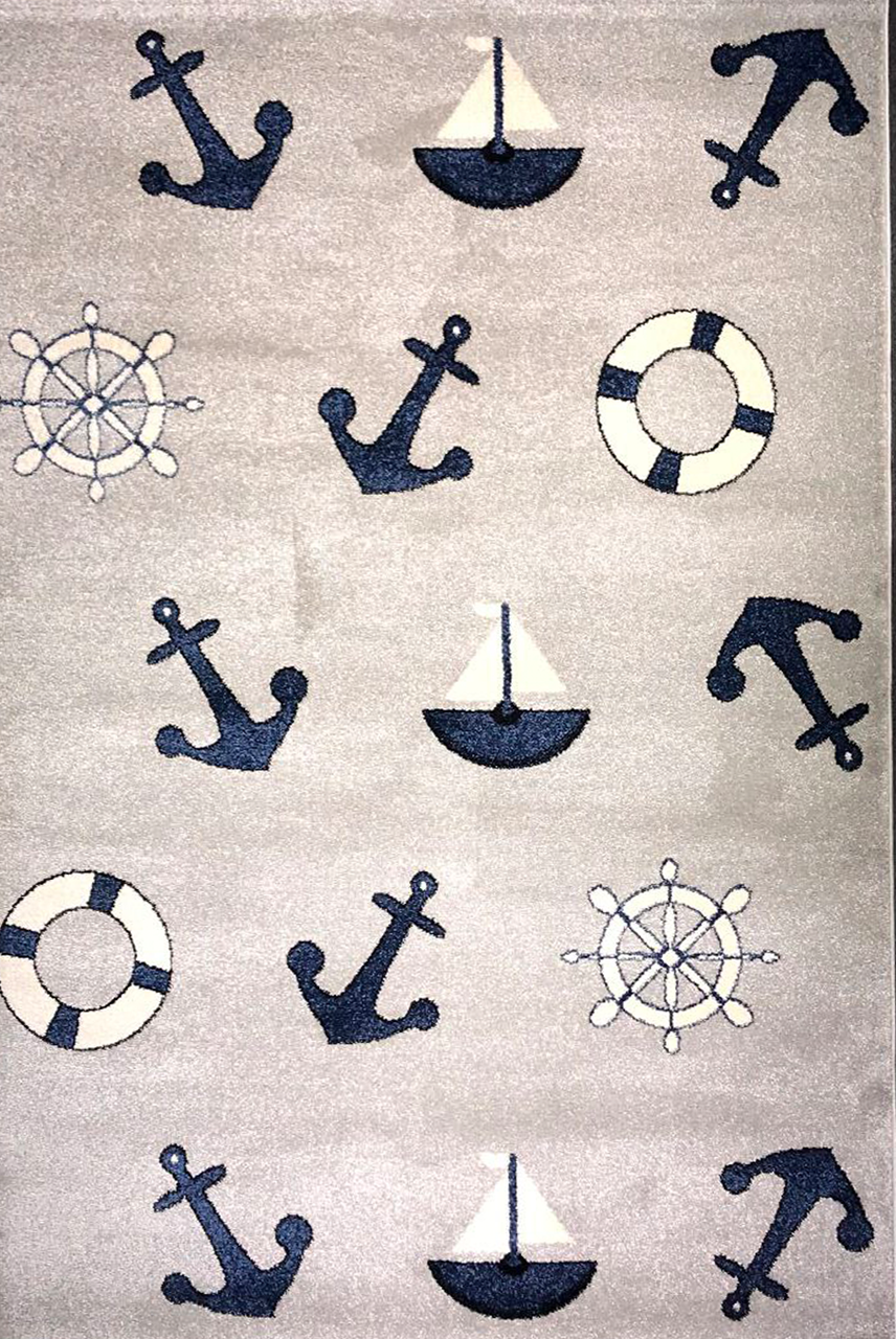 Kids Collection “Sail Away” Carpet – Nautical Fun in Soft Blue Tones