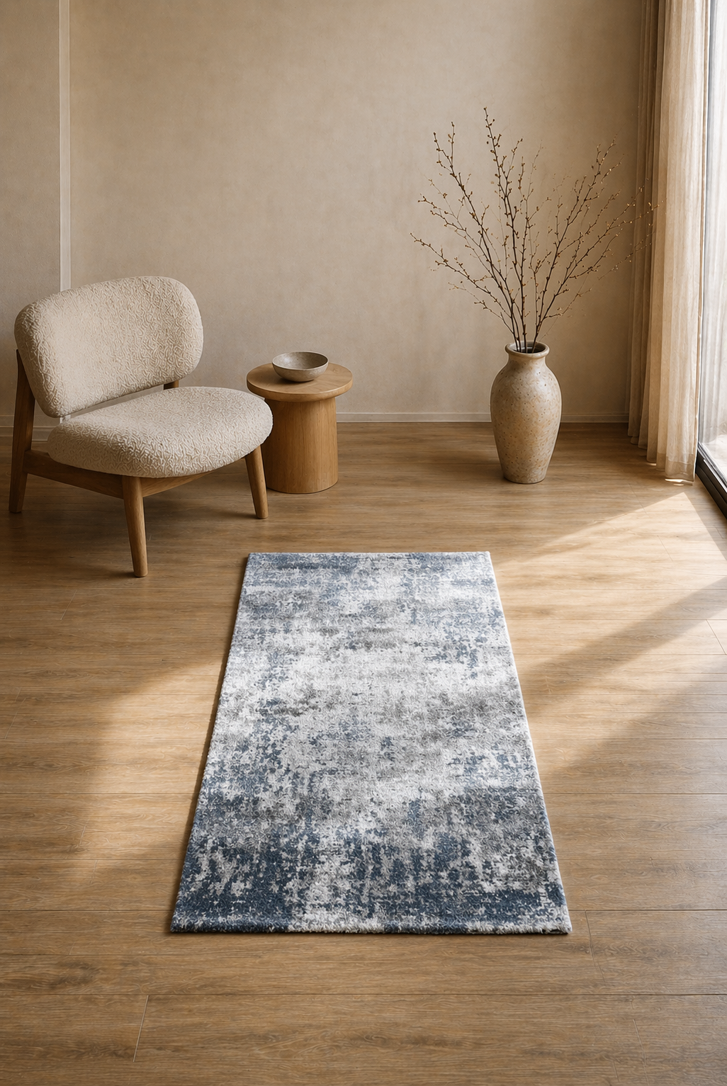 Investa Shadow Flow Carpet – Grey Modern Abstract Pattern Area Rug
