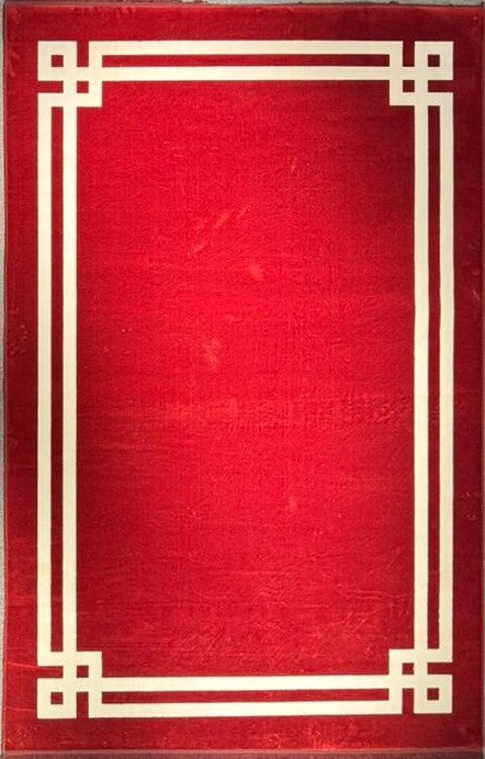 LuxRugs “Royal Frame” Modern Red Carpet – Luxury Minimalist Border Rug