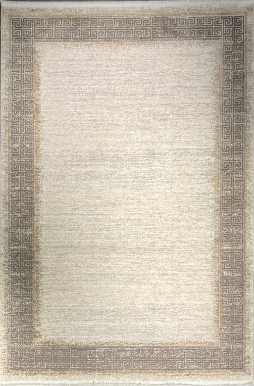 Marble 96-31 “Greek Border Elegance” Modern Area Rug – Cream & Grey Contemporary Frame Carpet