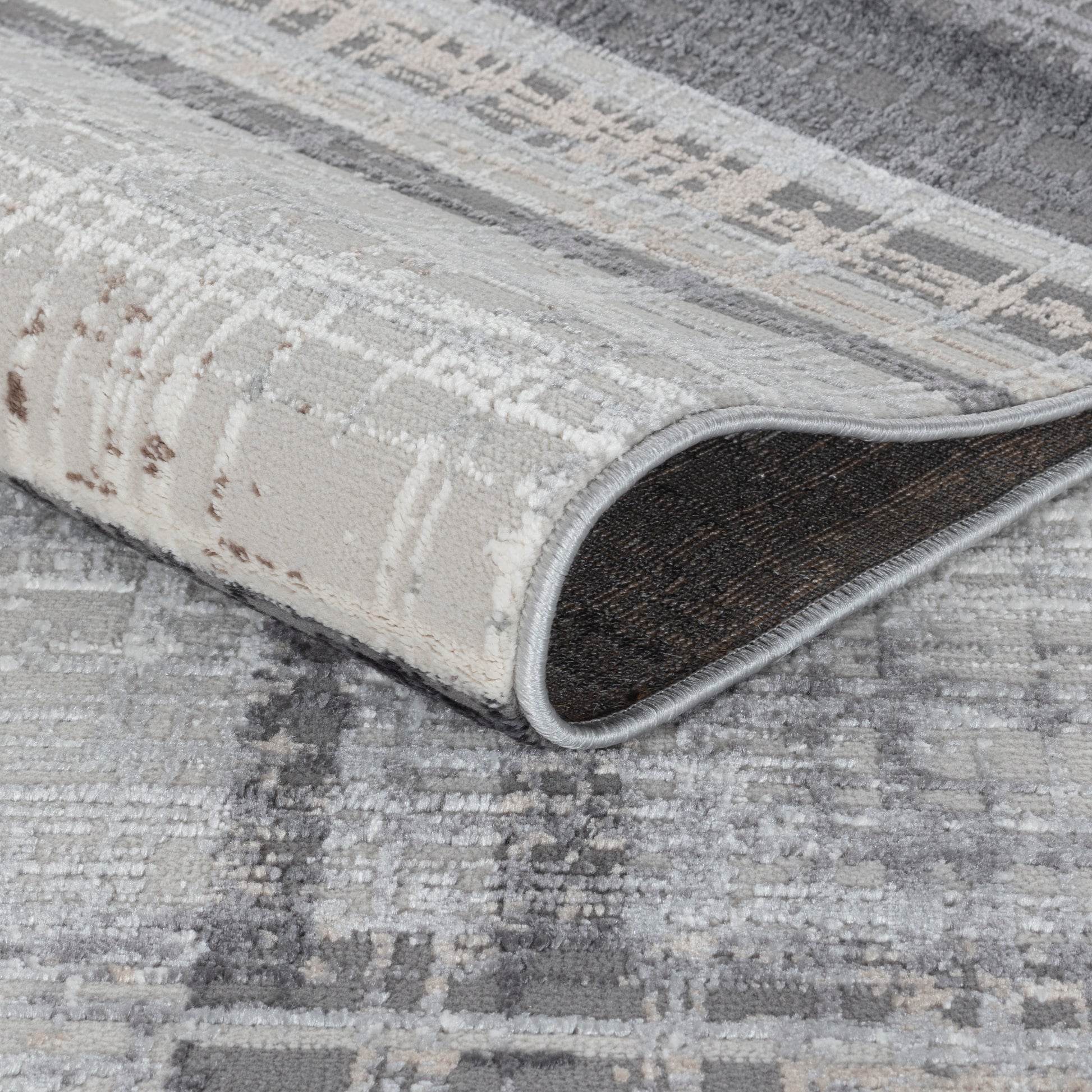 Grey modern round carpet from TAPIS DBOUK Lebanon