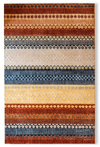 Lycra “Savanna Stripes” -33- Boho Carpet – Warm Multicolor Tribal Pattern for Modern Interiors
