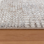 Lagos 182B SH Cream & Dark Brown Geometric Living Room Carpet