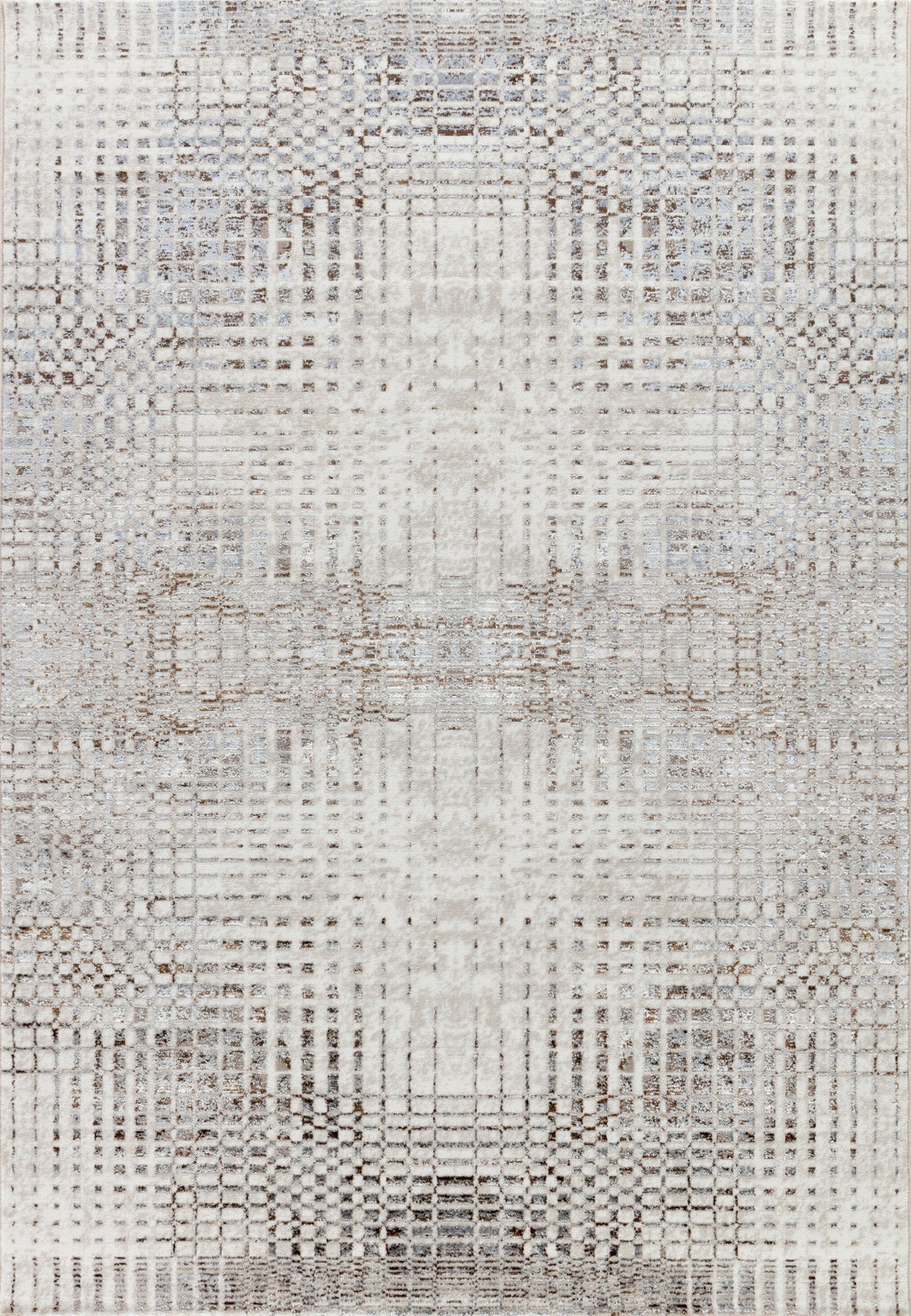 Lagos 182B SH Cream & Dark Brown Geometric Living Room Carpet