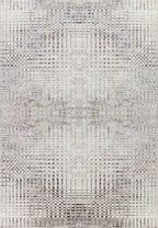 Lagos 182B SH Cream & Dark Brown Geometric Living Room Carpet