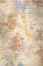 Valeria 96 “Golden Horizon” Modern Abstract Carpet – Beige, Rust & Blue Contemporary Rug