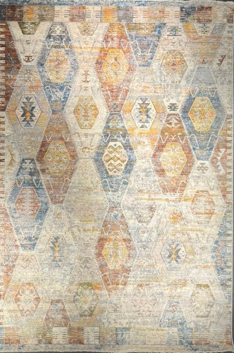 Valeria 400 “Nomad Mosaic” Vintage Geometric Carpet – Multicolor Tribal Style Rug