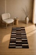 Versay Terra Grid Carpet – Brown Modern Geometric Pattern Area Rug
